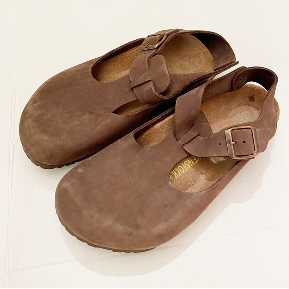 Birkenstock Shoes - Birkenstock Nubuck Leather Clog Sandals